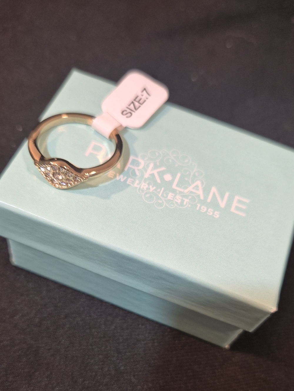 Park Lane  Gold Pavé Wave Ring with Clear Stones